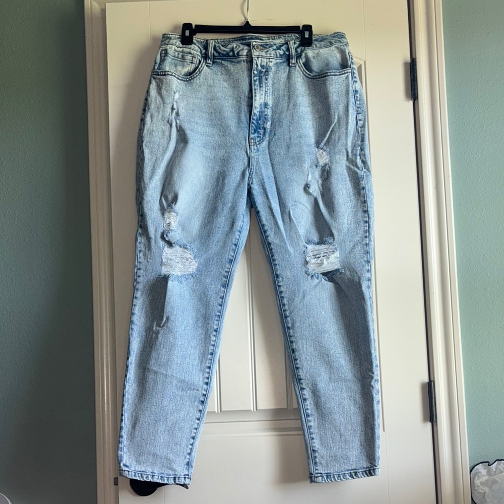 KanCan Signature Ultra High Rise Baggy Fit Jeans - Light Blue